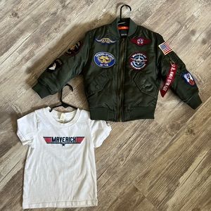 Top Gun Jacket + Maverick Tee size 2T